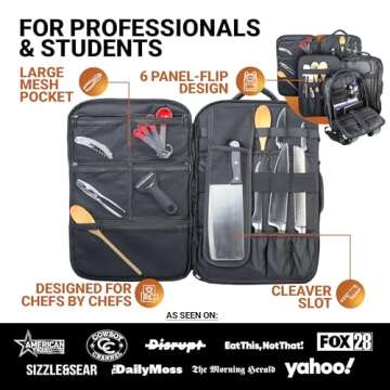 Chef Knife Bag Backpack - Durable, Lightweight & Spacious for Culinary Professionals