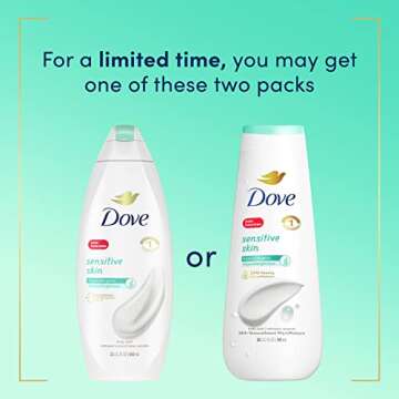 Dove Body Wash Sensitive Skin 2 Count Hypoallergenic and Sulfate Free Body Wash Effectively Washes Away Bacteria While Nourishing Your Skin 20 oz