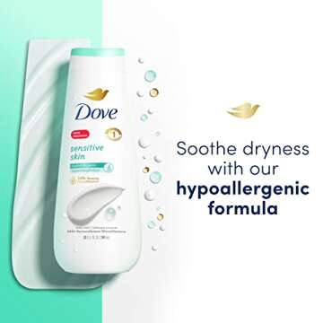 Dove Body Wash Sensitive Skin 2 Count Hypoallergenic and Sulfate Free Body Wash Effectively Washes Away Bacteria While Nourishing Your Skin 20 oz