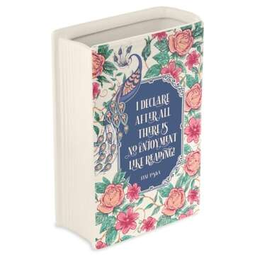 Steel Mill & Co Original Book-Shaped Decorative Vase, Ceramic Vases for Home Decor, Cute Bookshelf D...