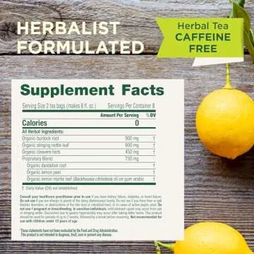 Traditional Medicinals Tea, Organic EveryDay Detox Lemon, Supports Healthy Skin & Liver Function, Detox, 96 Tea Bags (Pack of 6)