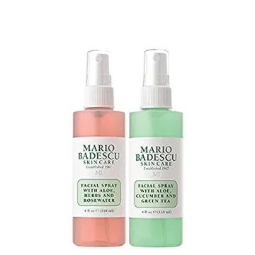 Mario Badescu Facial Spray Aloe, Rose Water and Cucumber - Green Tea Duo for Face, Neck or Hair, Coo...