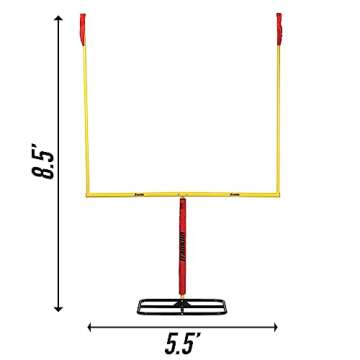 Franklin Sports Authentic Youth Steel Football Goal Post - Metal Field Goalpost for Kids - Backyard ...