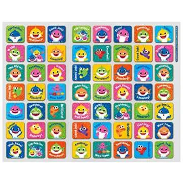 Paper Projects 01.70.30.041 Baby Shark Potty Training Includes 56 Sparkly Stickers | Colourful Chart is Wipe-Clean, Blue, 29.7cm x 42cm