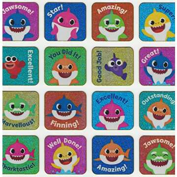 Paper Projects 01.70.30.041 Baby Shark Potty Training Includes 56 Sparkly Stickers | Colourful Chart is Wipe-Clean, Blue, 29.7cm x 42cm