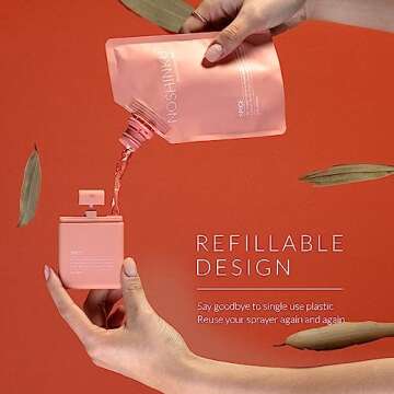 Noshinku Spice (Sweet Orange + Bay Leaf) Refillable Pocket Hand Sanitizer 3-Pack | Organic Antibacte...