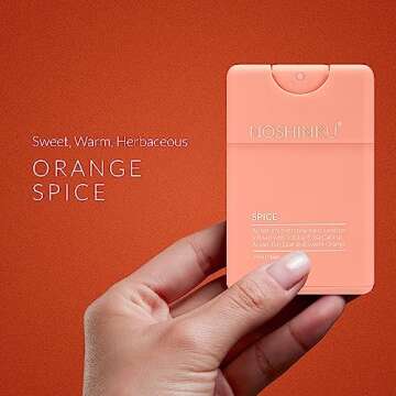 Noshinku Spice (Sweet Orange + Bay Leaf) Refillable Pocket Hand Sanitizer 3-Pack | Organic Antibacterial Sanitizing Mist with Moisturizing Botanical Oils | Kills 99.9% of Germs | Travel Size