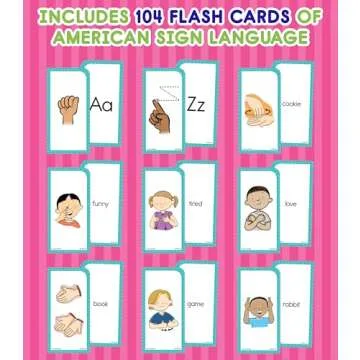 Carson Dellosa 104 American Sign Language Flash Cards for Kids, Toddlers and Beginners, ASL Flash Cards for Kids, ASL Cards for Beginners Covering 122 ASL Signs, Learn Sign Language for Beginners