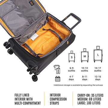 Lucas Ultra Lightweight 20 Inch Expandable Carry On Luggage