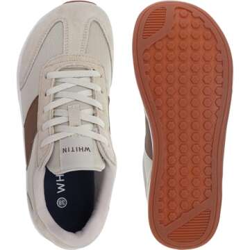 WHITIN Women's Zero Drop Wide Toe Box Road Running Tennis Shoes Size 11 Cross Training Sports Casual Athletic Walking Sneakers for Female Apricot 43