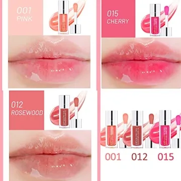 3Pcs Plumping Lip Oil Set for Hydrated, Glossy Lips