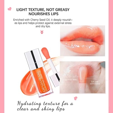 3Pcs Plumping Lip Oil Set for Hydrated, Glossy Lips