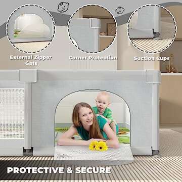 Extra Large Baby Playpen 79" X 71" with Mat - Sturdy Design, Gates, Ocean Balls - Indoor/Outdoor Play Area for Babies and Toddlers, Safe and Versatile Play Yard