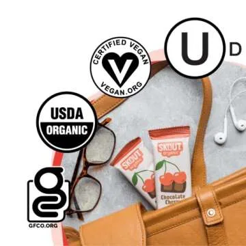 Skout Organic Plant-Based Protein Bars Chocolate Cherry (12 Pack) – 10g Protein – Vegan Protein Bars – Only 6 Ingredients – Easy Snack – Gluten, Dairy & Soy Free