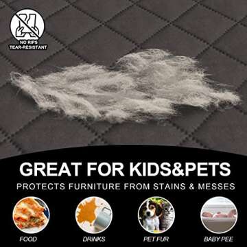 Deeky Sofa Cover, Washable Couch Covers for Dogs, Pet Couch Protector, Reversible Quilted and Water Resistant Furniture Covers with Foam Sticks and Elastic Straps, Oversized Sofa, Chocolate/Chocolate