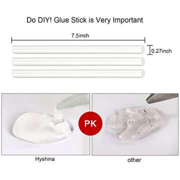 Hyshina Hot Melt Glue Gun Sticks, 24 Pack Low Temp Clear Full Size 7.5" Long x 0.27" Diameter, Compatible with Most Glue Guns, for DIY Gluing Art Craft Projects, Repair, Decoration, Sealing