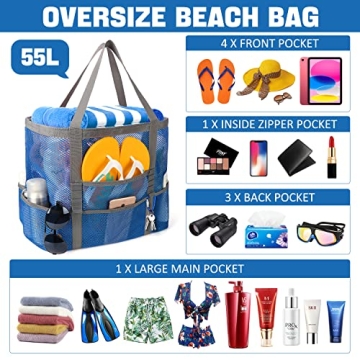 Gocvo Mesh Beach Bag - Stylish and Spacious Tote