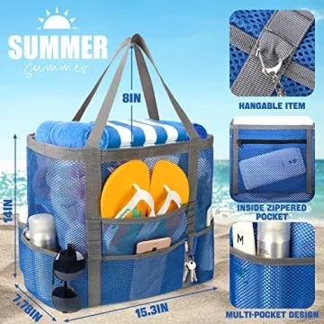 Gocvo Mesh Beach Bag - Stylish and Spacious Tote