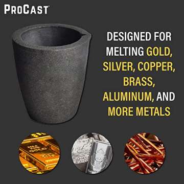 PMC Supplies LLC #6-8 Kg ProCast Foundry Clay Graphite Crucibles Cup Furnace Torch Melting Casting Refining Gold Silver Copper Brass Aluminum