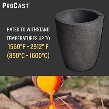 PMC Supplies LLC #6-8 Kg ProCast Foundry Clay Graphite Crucibles Cup Furnace Torch Melting Casting Refining Gold Silver Copper Brass Aluminum