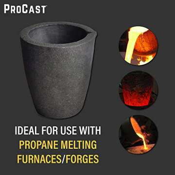 PMC Supplies LLC #6-8 Kg ProCast Foundry Clay Graphite Crucibles Cup Furnace Torch Melting Casting Refining Gold Silver Copper Brass Aluminum