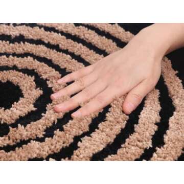 Stylish Black Boho Rug - Modern Abstract Bath Mat