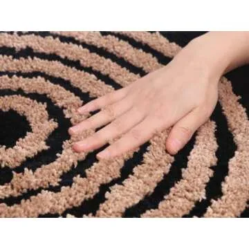 Stylish Black Boho Rug - Modern Abstract Bath Mat