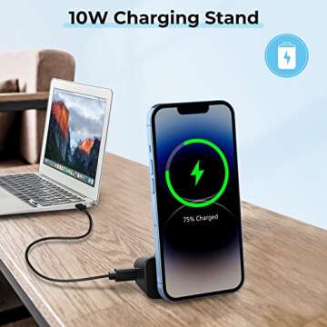 Aerbeis Magnetic Camera Handle Bluetooth Bracket- Phone Handle Photo Holder Wireless Charging Stand Phone Hand Grip with Magsafe Bluetooth Remote Control for Video Photo Shooting