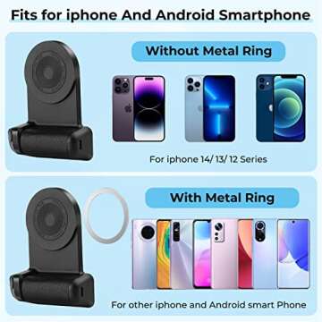 Aerbeis Magnetic Camera Handle Bluetooth Bracket- Phone Handle Photo Holder Wireless Charging Stand Phone Hand Grip with Magsafe Bluetooth Remote Control for Video Photo Shooting