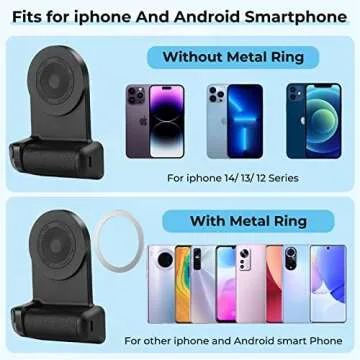Aerbeis Magnetic Camera Handle Bluetooth Bracket- Phone Handle Photo Holder Wireless Charging Stand Phone Hand Grip with Magsafe Bluetooth Remote Control for Video Photo Shooting