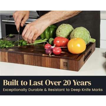 Mevell Walnut Wood Cutting Board - Handmade & Reversible