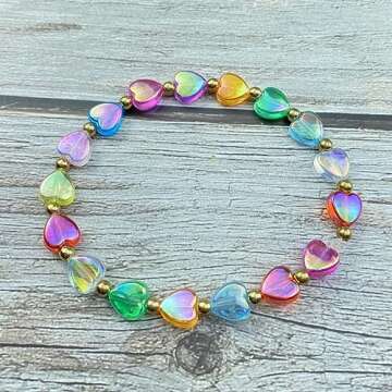 Xinhongo 350 Pcs Heart Star Acrylic Beads 9mm Heart Beads 11mm Star Shape Beads Spacer Bead for Making Bracelet Necklace Necklaces Earrings Key Chains Accessories DIY Crafts Beads(Mix AB Colors)