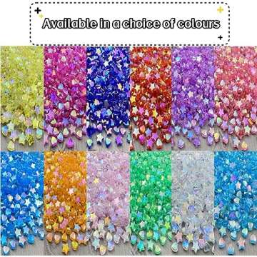 Xinhongo 350 Pcs Heart Star Acrylic Beads 9mm Heart Beads 11mm Star Shape Beads Spacer Bead for Making Bracelet Necklace Necklaces Earrings Key Chains Accessories DIY Crafts Beads(Mix AB Colors)