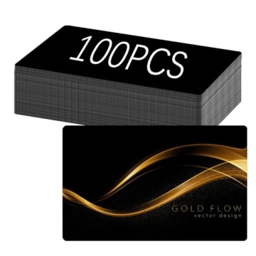 100 Pcs Metal Business Cards Blank Laser Engraved DIY Gift Name Cards 86x54x0.21mm （Black）