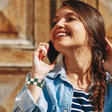 Luxury Checkered Designer Bands Compatible with Apple Watch Band 42mm 44mm 45mm 46mm 49mm Women Men,Soft Silicone Sport Strap Replacement Wristbands for iWatch Series 10 9 8 Ultra 7 6 5 4 3 2 1 SE