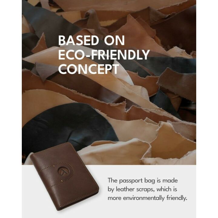 Leather Passport Holder with Airtag Slot - Travel Smart