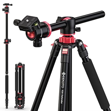 GEEKOTO Camera Tripod, Tripod for DSLR Camera, Aluminum Tripod with 360-Degree Ball Head and Rotatab...