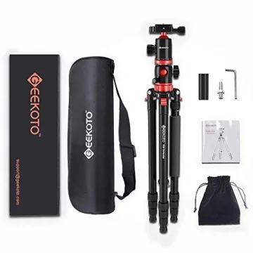 GEEKOTO Aluminum Tripod with 360-Degree Ball Head