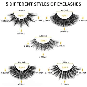 DYSILK False Eyelashes - 5 Pairs of Natural Look 6D Wispy Lashes