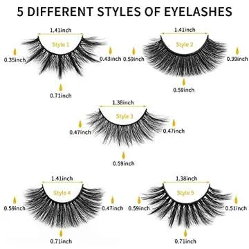 DYSILK False Eyelashes - 5 Pairs of Natural Look 6D Wispy Lashes