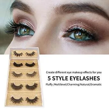 DYSILK False Eyelashes - 5 Pairs of Natural Look 6D Wispy Lashes