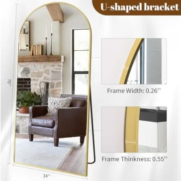 Koonmi 34"x76" Arched Full Length Mirror for Stylish Interiors