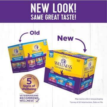 Wellness Complete Health Pate Adult Wet Cat Food Canned, Natural, Protein-Rich, Grain Free, 3 Ounce ...