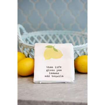 Hygge Smiles Kitchen Tea Towel - Soft Microfiber Lemons