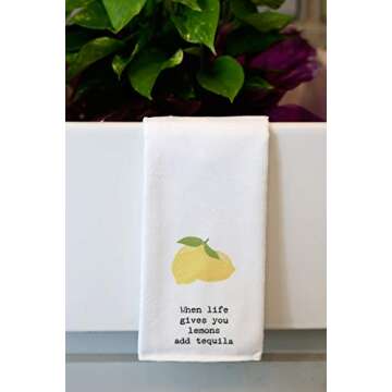 Hygge Smiles Kitchen Tea Towel - Soft Microfiber Lemons