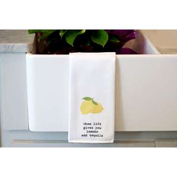 Hygge Smiles Kitchen Tea Towel - Soft Microfiber Lemons