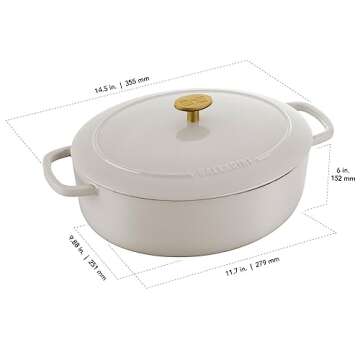 BALLARINI Bellamonte 5-qt Oval Dutch Oven in Crema White