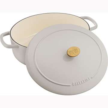 BALLARINI Bellamonte 5-qt Oval Dutch Oven in Crema White