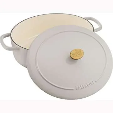 BALLARINI Bellamonte 5-qt Oval Dutch Oven in Crema White