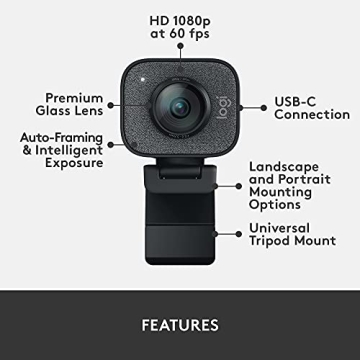 Logitech StreamCam Webcam for Quality Streaming and Content